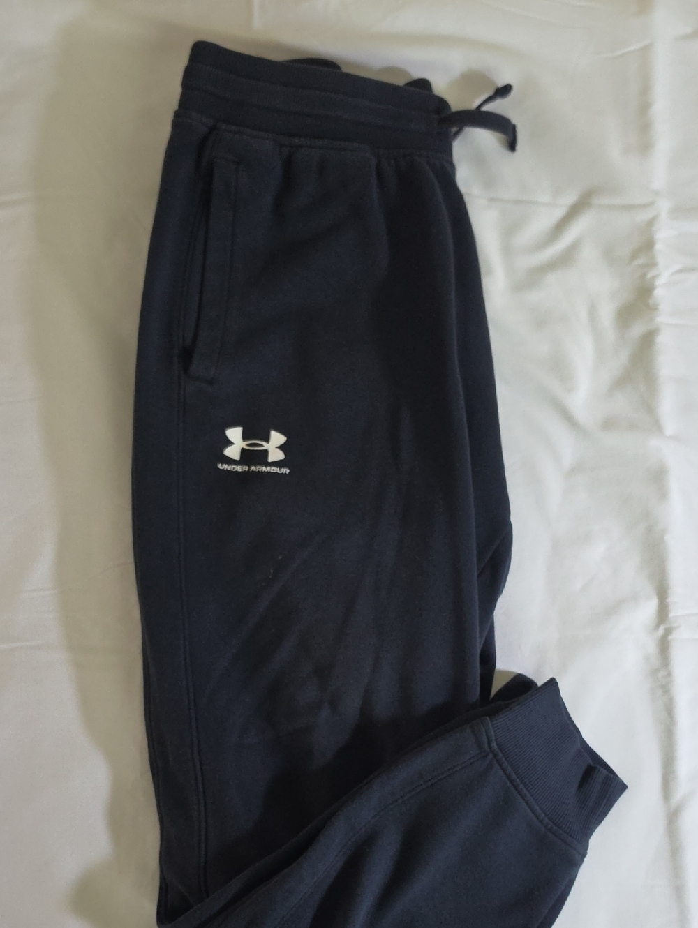 Under Armour Black Sweatpants Joggers with White Logo